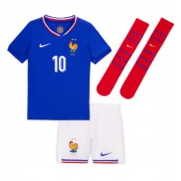 Frankrike Kylian Mbappe #10 Hemmadräkt Barn EM 2024 Kortärmad (+ Korta byxor)